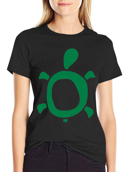 Green Turtle Graphic Black T-Shirt