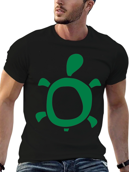 Green Turtle Graphic Black T-Shirt