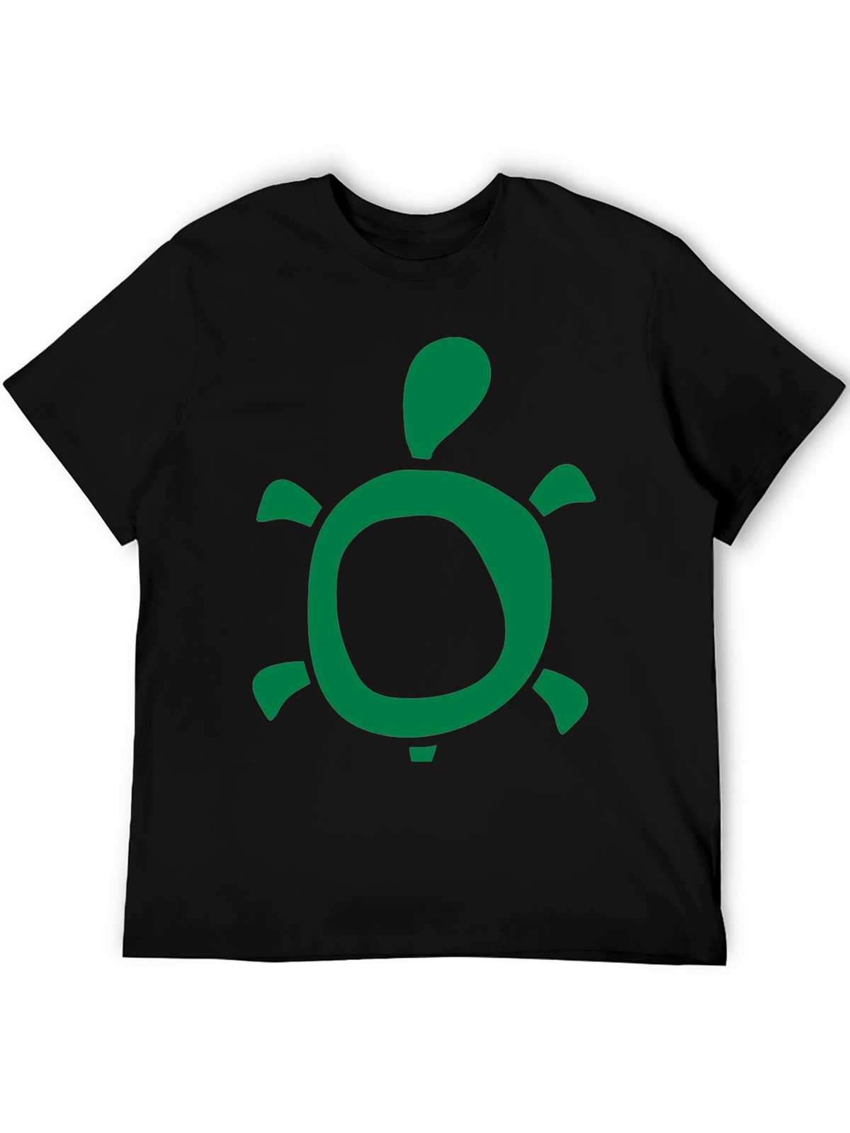 Green Turtle Graphic Black T-Shirt