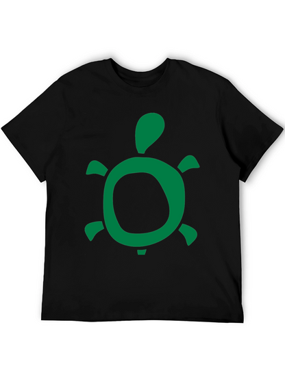 Green Turtle Graphic Black T-Shirt