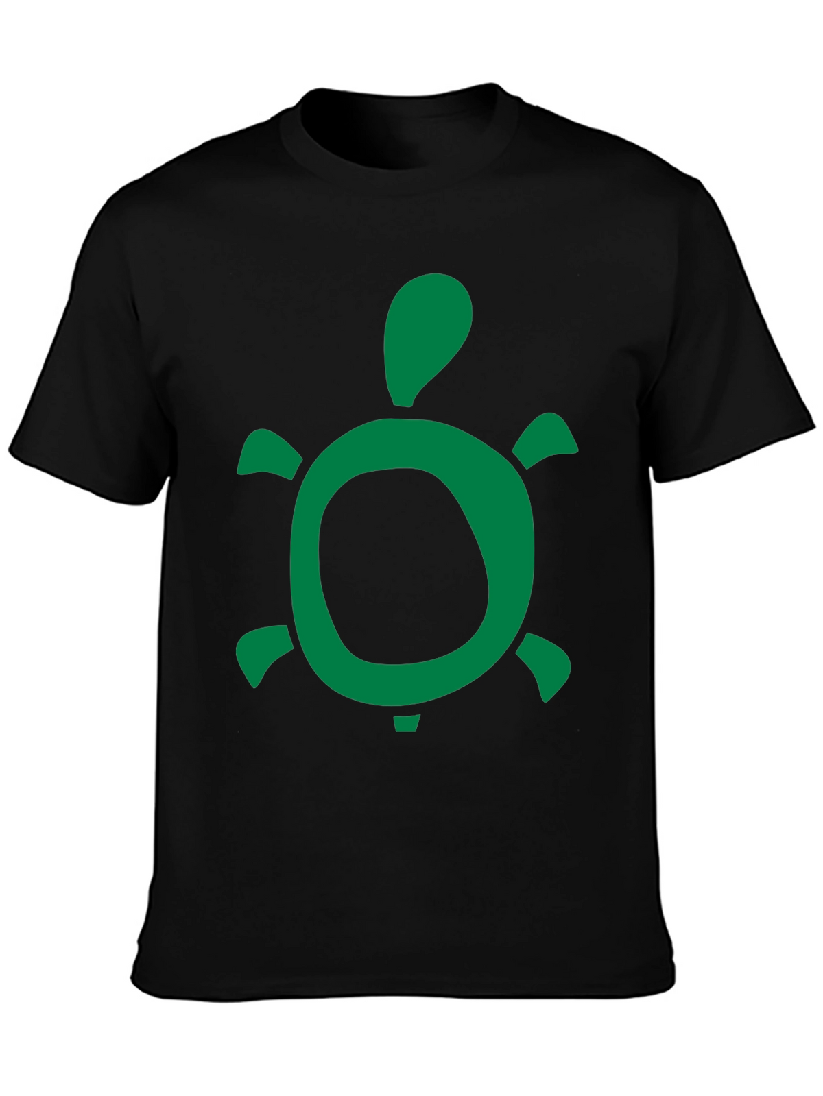 Green Turtle Graphic Black T-Shirt