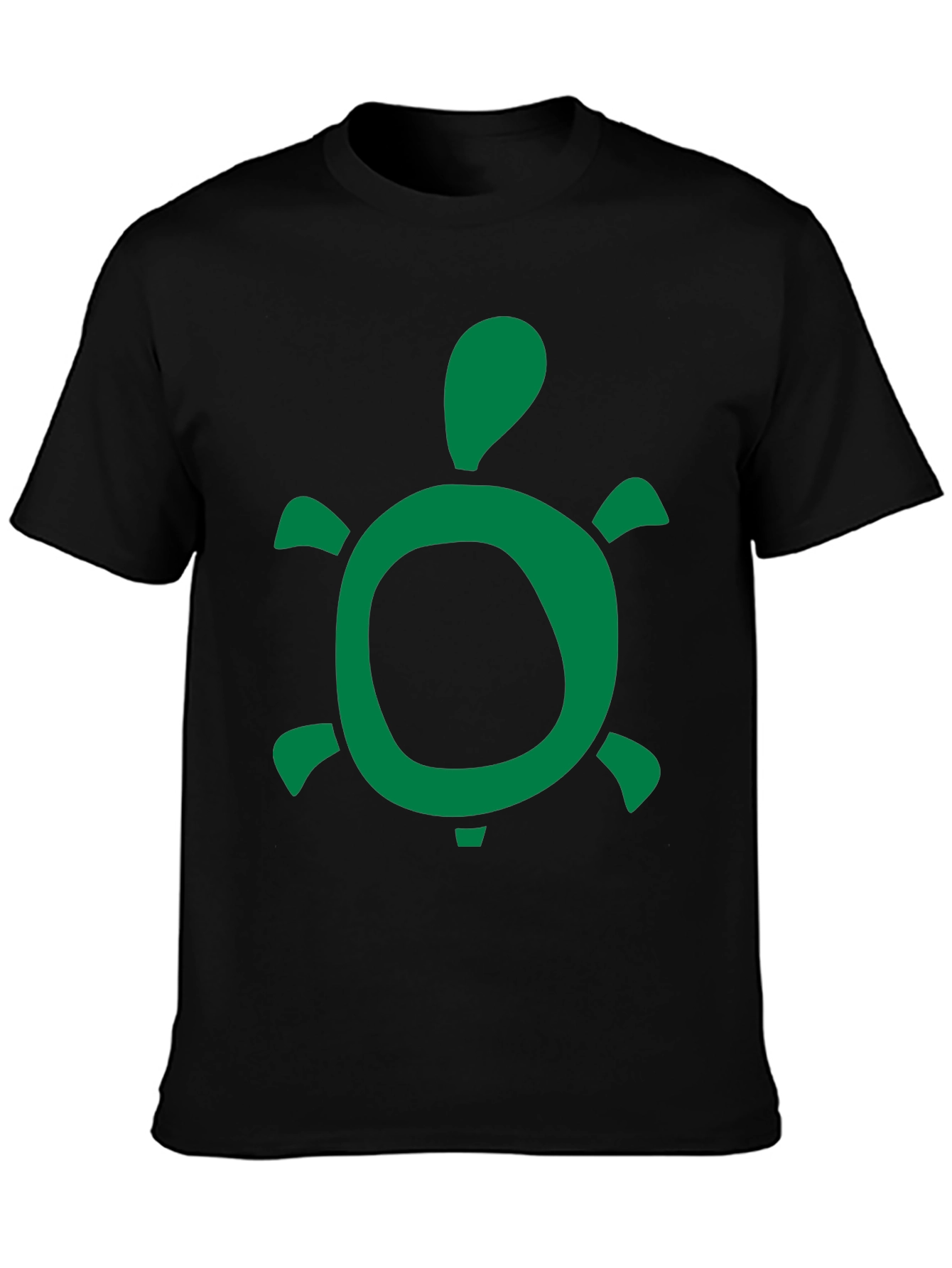 Green Turtle Graphic Black T-Shirt