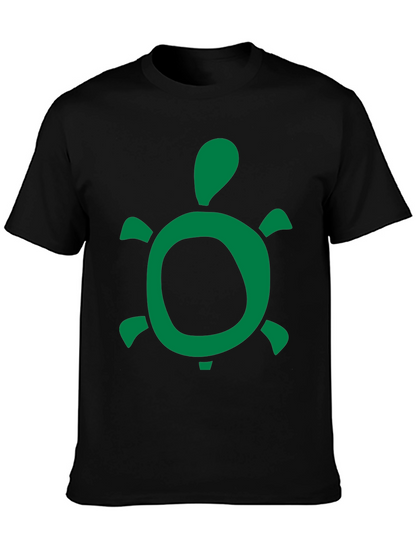 Green Turtle Graphic Black T-Shirt