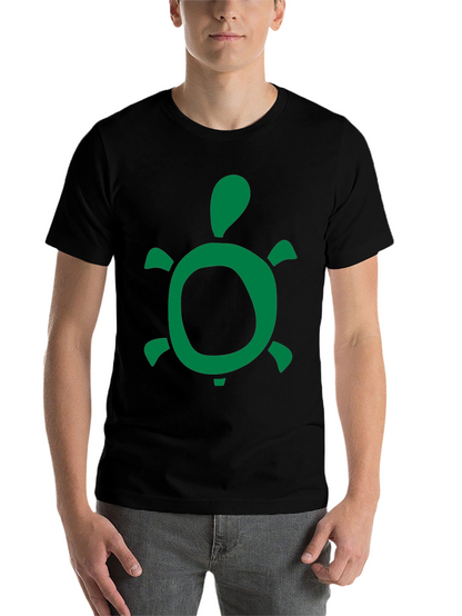 Green Turtle Graphic Black T-Shirt