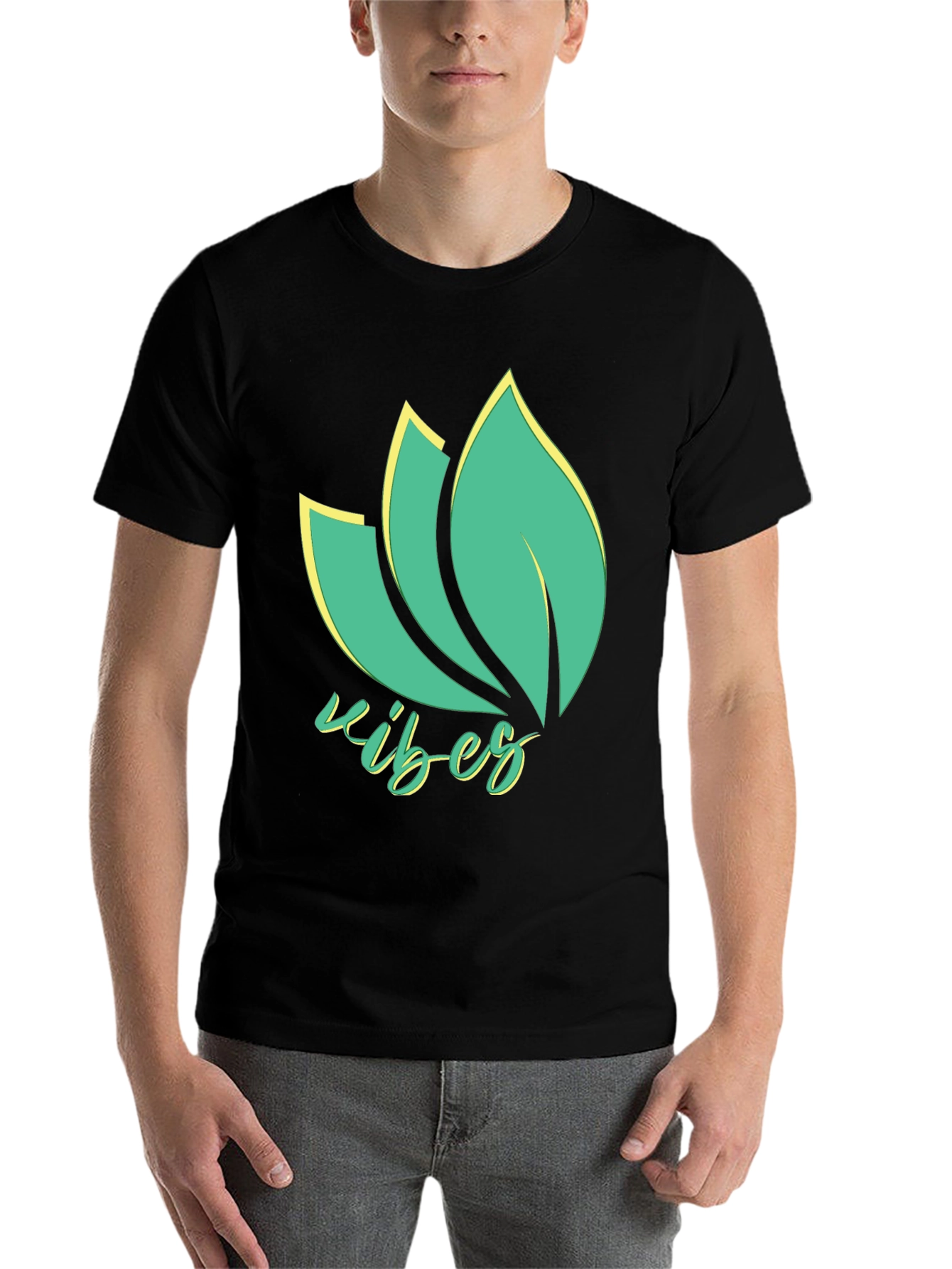 Vibes Graphic Tee - Stylish & Comfortable Mens Black T-Shirt