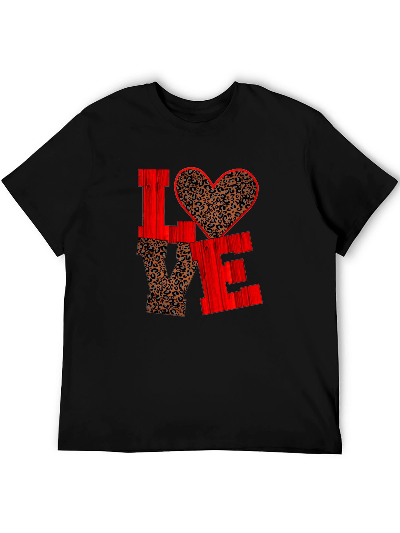 LOVE Leopard Print Heart Graphic Tee
