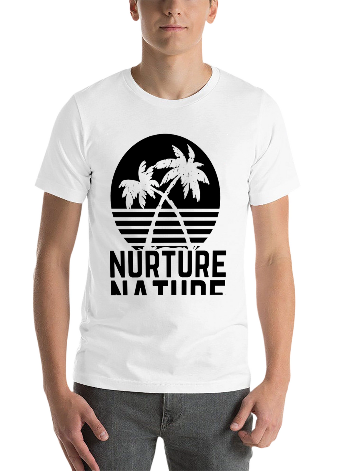 Nurture Nature Palm Tree Graphic Tee - Black