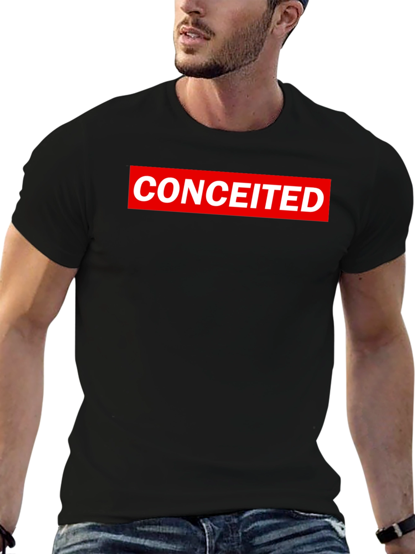 Conceited Graphic Tee - Black Crew Neck T-Shirt