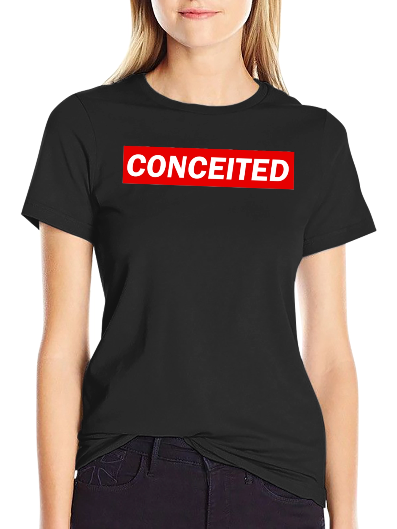 Conceited Graphic Tee - Black Crew Neck T-Shirt