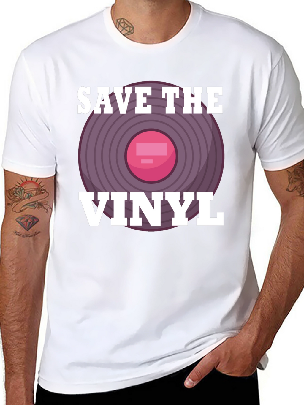 Save The Vinyl Graphic Tee - Music Lover T-Shirt