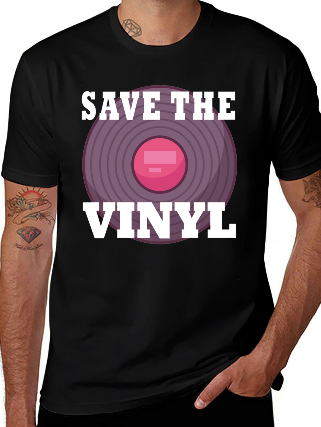 Save The Vinyl Graphic Tee - Music Lover T-Shirt