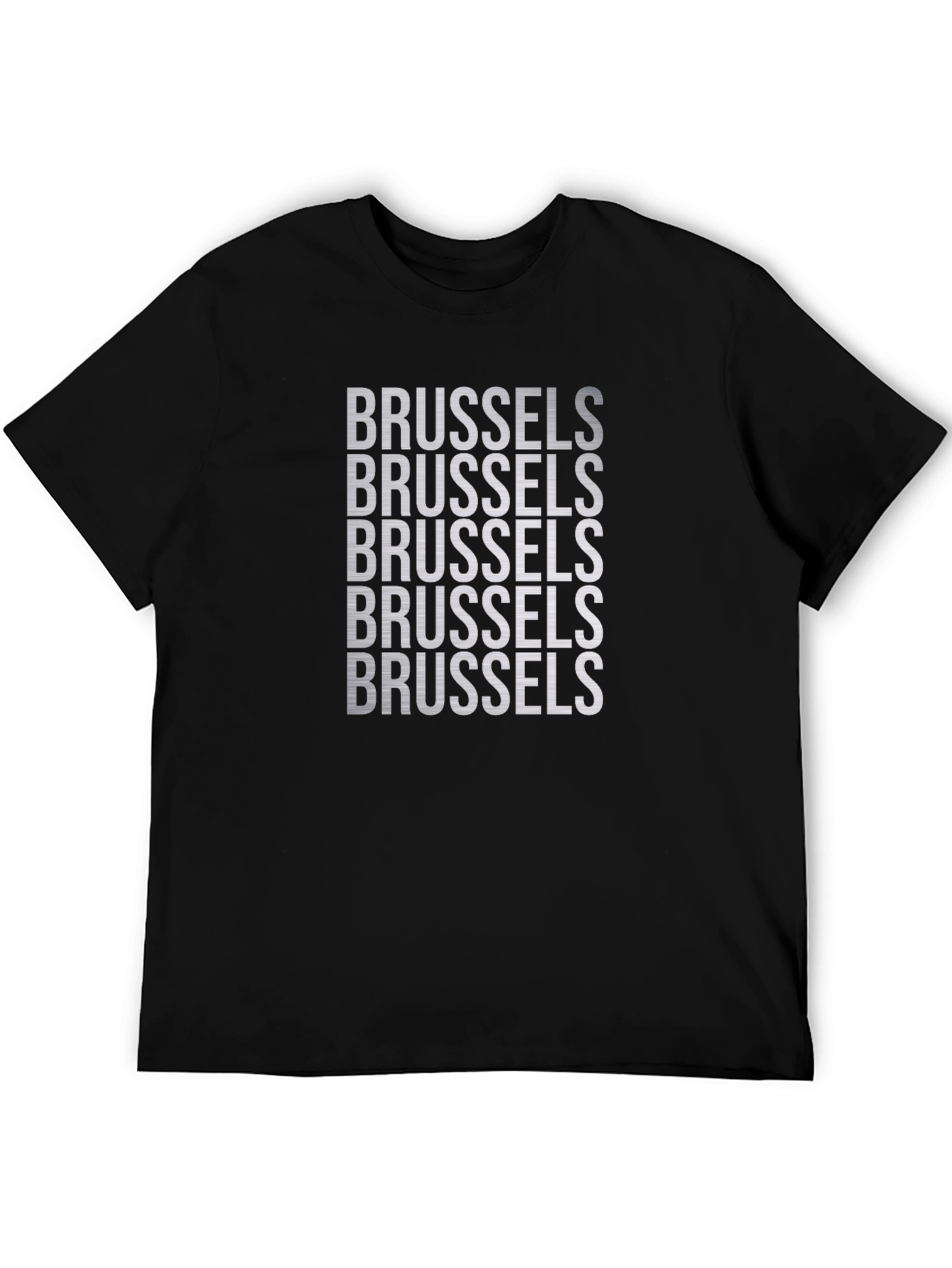 Brussels Text Graphic T-Shirt - Black
