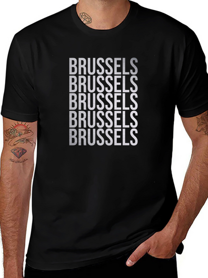 Brussels Text Graphic T-Shirt - Black