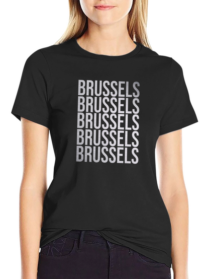Brussels Text Graphic T-Shirt - Black