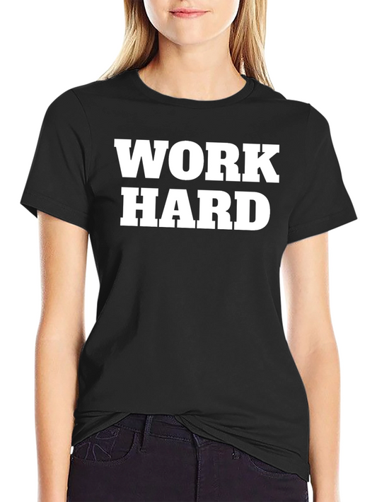 Work Hard Black Graphic T-Shirt