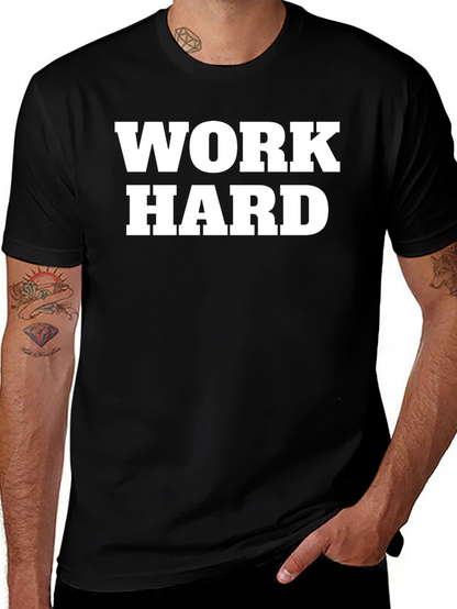 Work Hard Black Graphic T-Shirt
