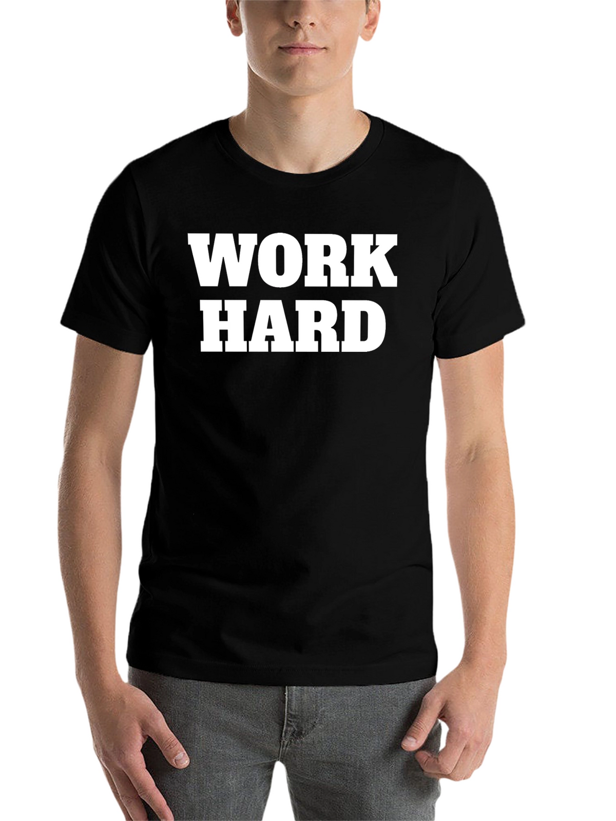Work Hard Black Graphic T-Shirt
