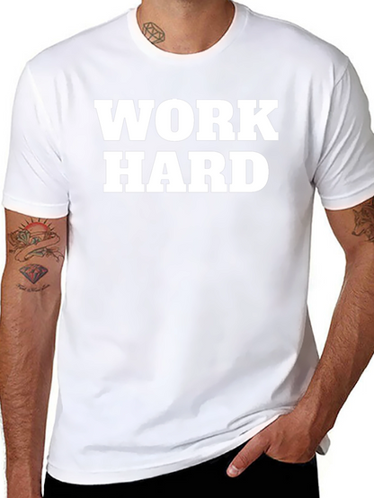 Work Hard Black Graphic T-Shirt