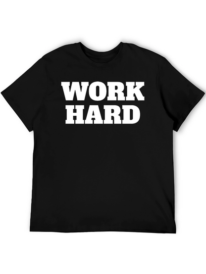 Work Hard Black Graphic T-Shirt
