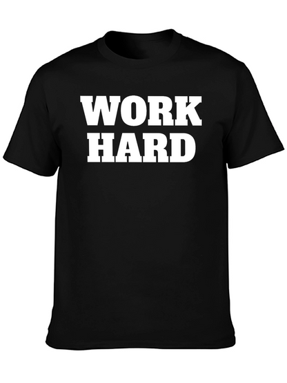 Work Hard Black Graphic T-Shirt