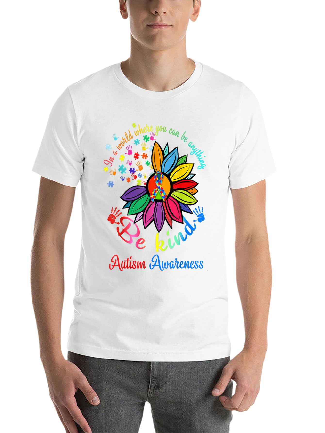 Autism Awareness T-Shirt - Be Kind Sunflower Tee