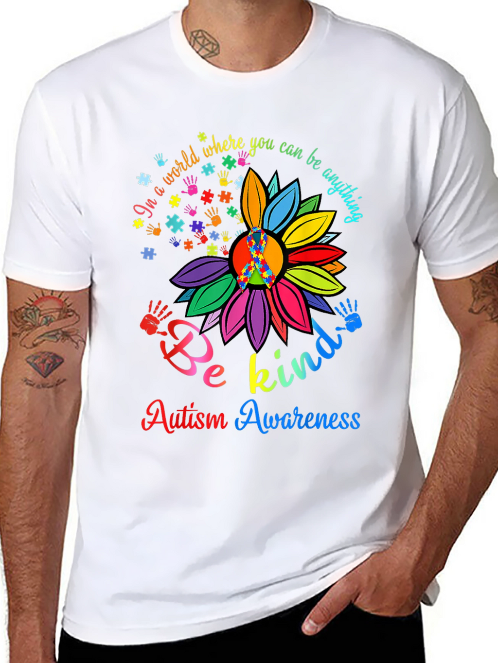 Autism Awareness T-Shirt - Be Kind Sunflower Tee