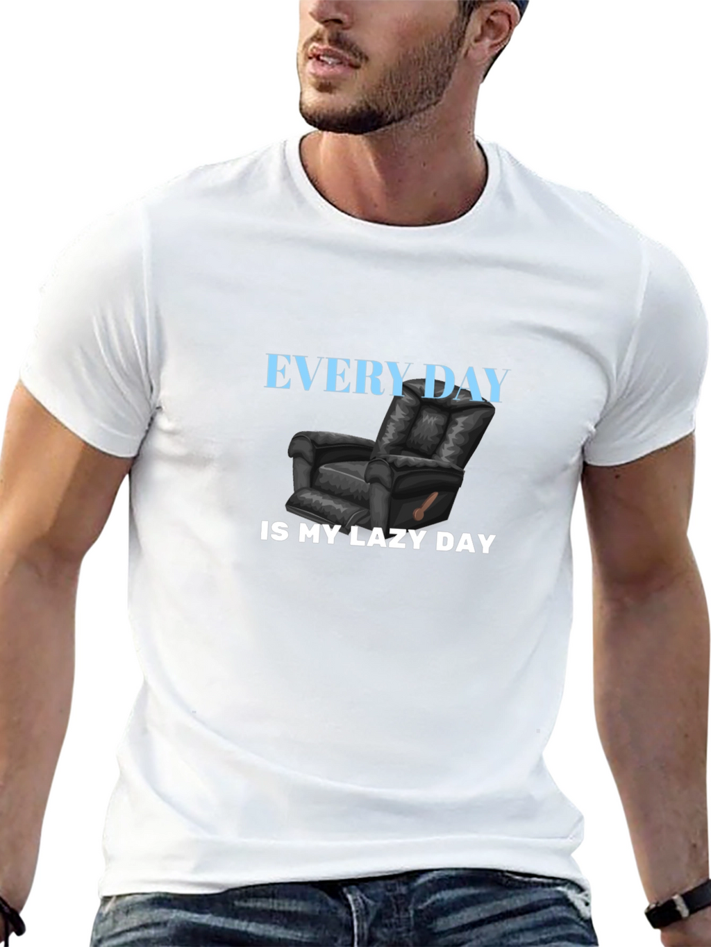 Every Day is My Lazy Day Black Graphic T-Shirt