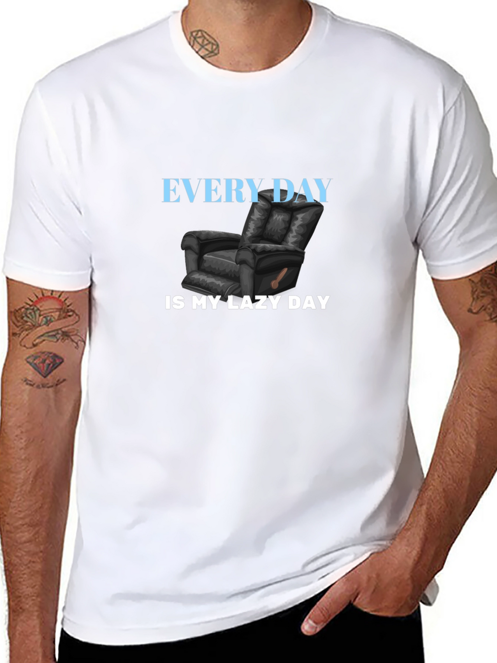 Every Day is My Lazy Day Black Graphic T-Shirt