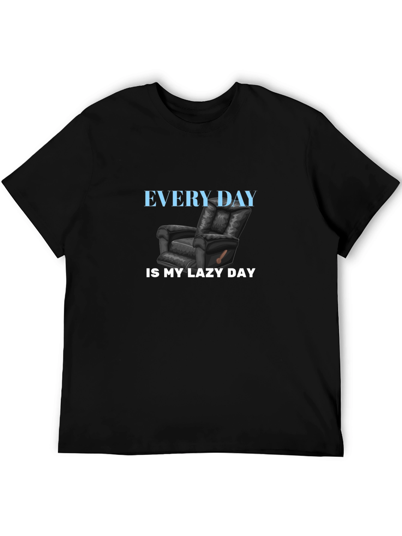 Every Day is My Lazy Day Black Graphic T-Shirt