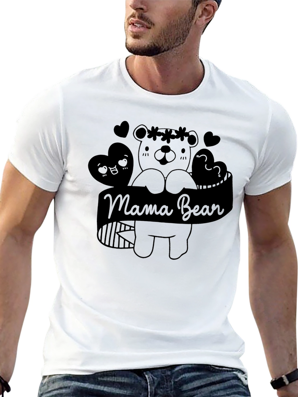 Mama Bear Graphic Tee - Black Unisex T-Shirt