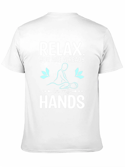 Relax Massage Therapist T-Shirt Black Cotton Blend