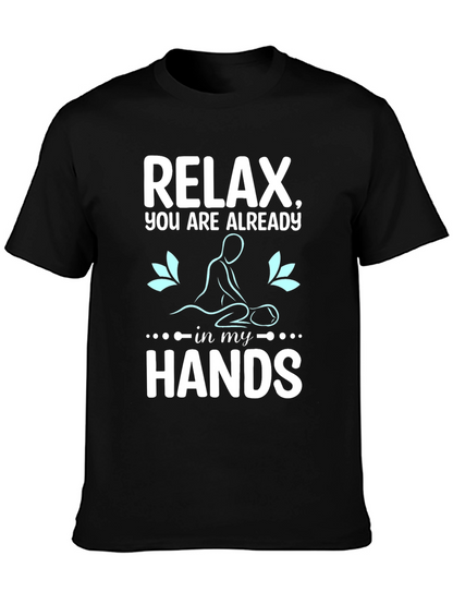 Relax Massage Therapist T-Shirt Black Cotton Blend