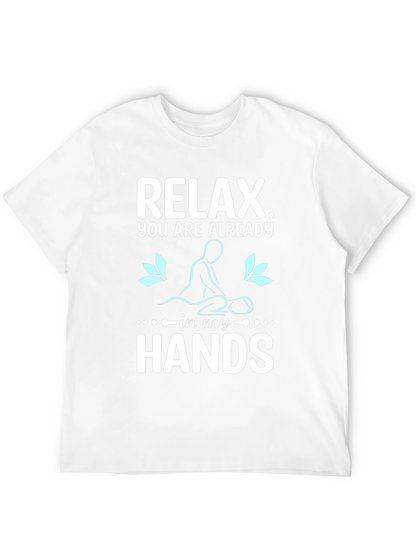 Relax Massage Therapist T-Shirt Black Cotton Blend