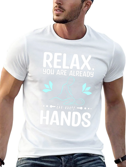 Relax Massage Therapist T-Shirt Black Cotton Blend