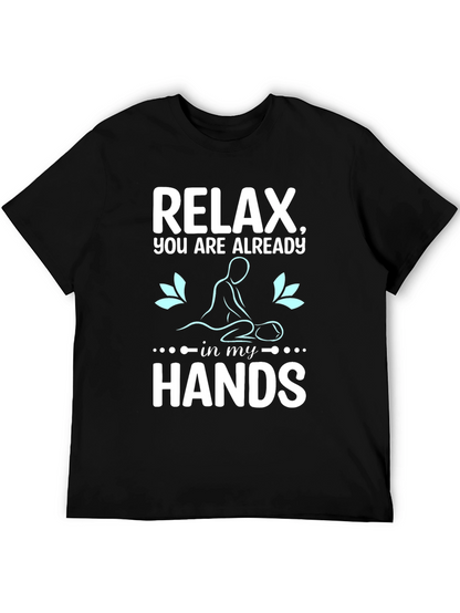Relax Massage Therapist T-Shirt Black Cotton Blend