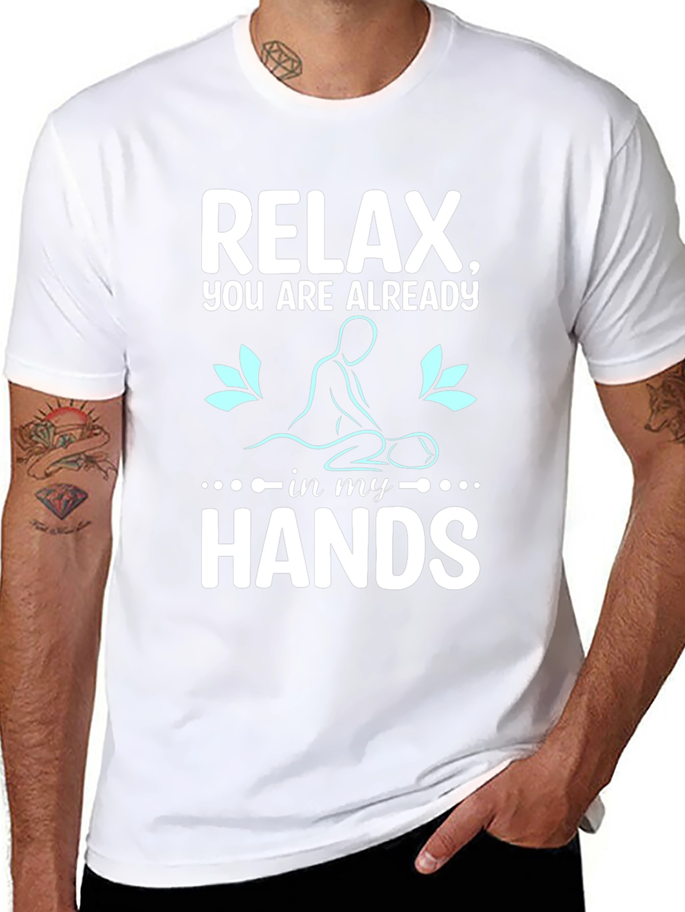 Relax Massage Therapist T-Shirt Black Cotton Blend