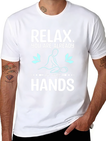 Relax Massage Therapist T-Shirt Black Cotton Blend