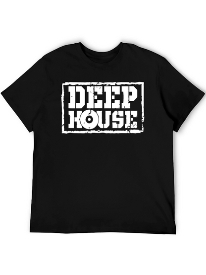 Deep House Black Graphic Tee Shirt
