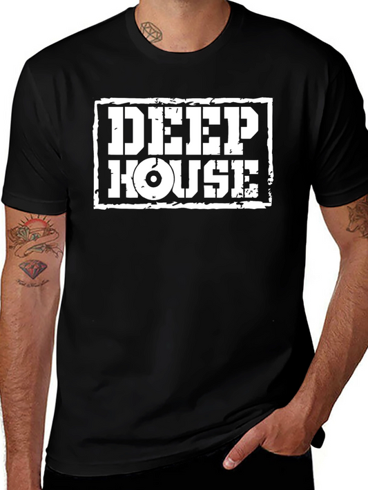 Deep House Black Graphic Tee Shirt