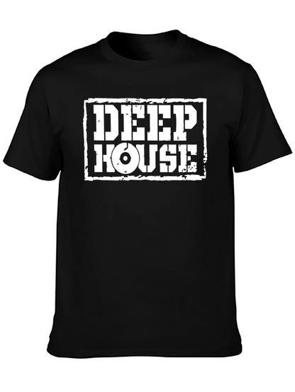 Deep House Black Graphic Tee Shirt