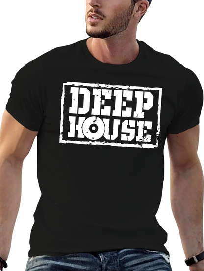 Deep House Black Graphic Tee Shirt