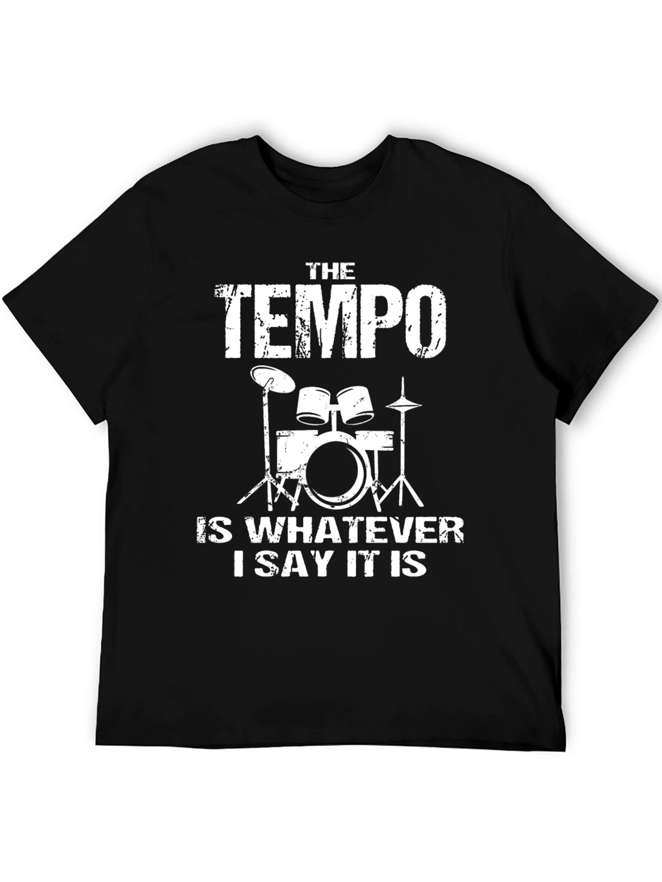 Tempo Drummer Black Cotton Graphic Tee