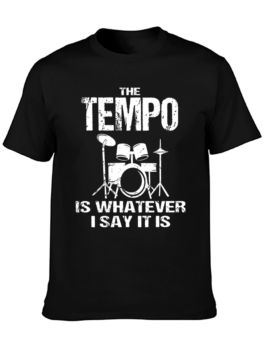 Tempo Drummer Black Cotton Graphic Tee