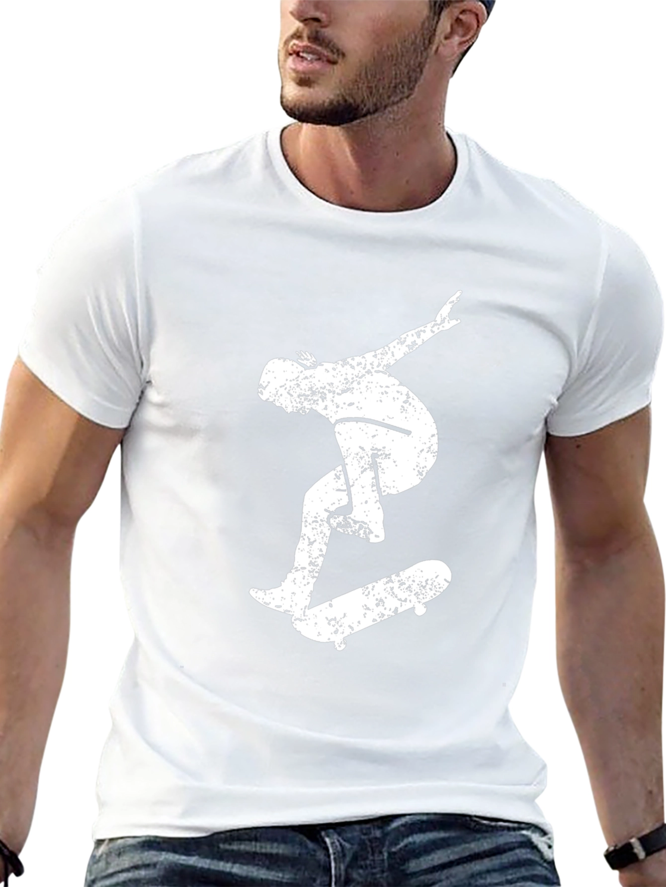 Skateboarder Graphic Black T-Shirt