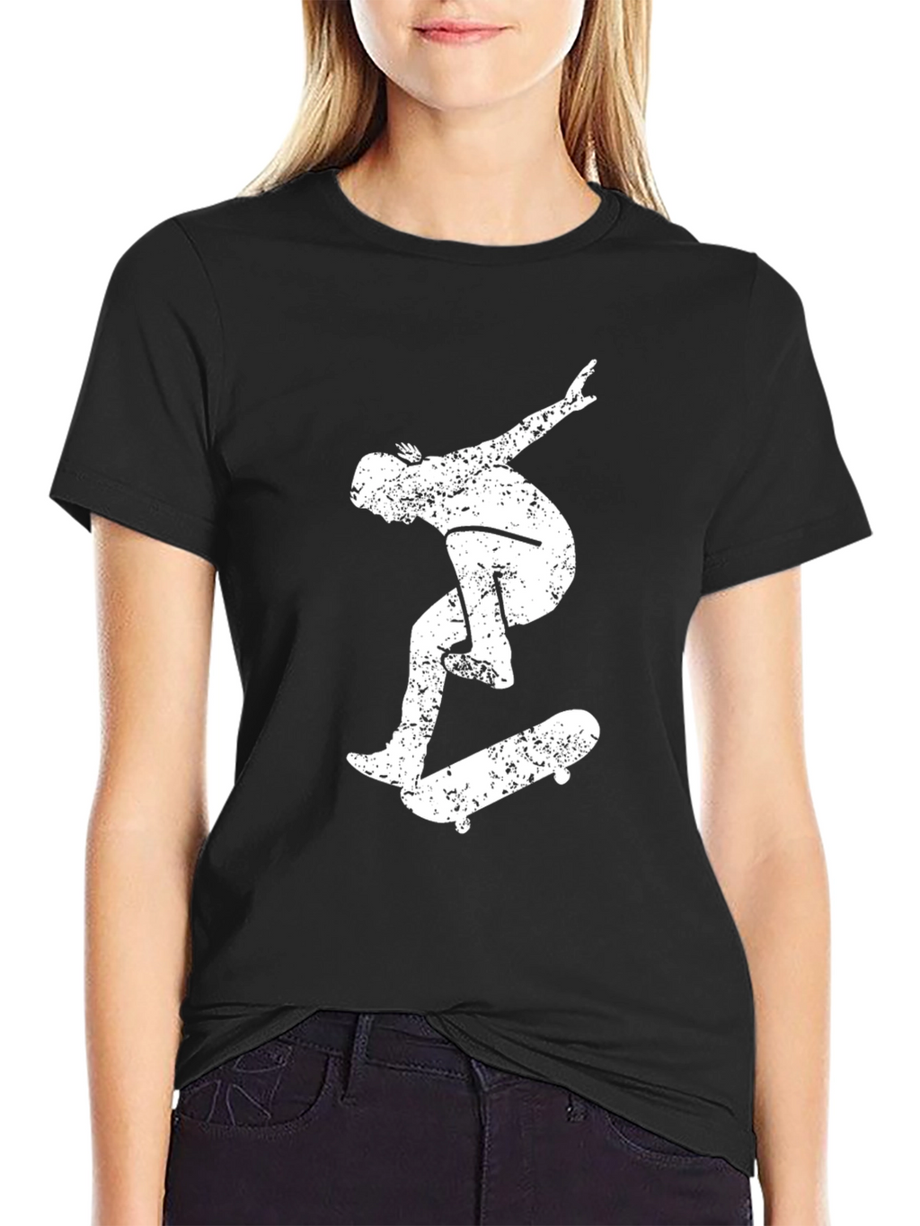Skateboarder Graphic Black T-Shirt