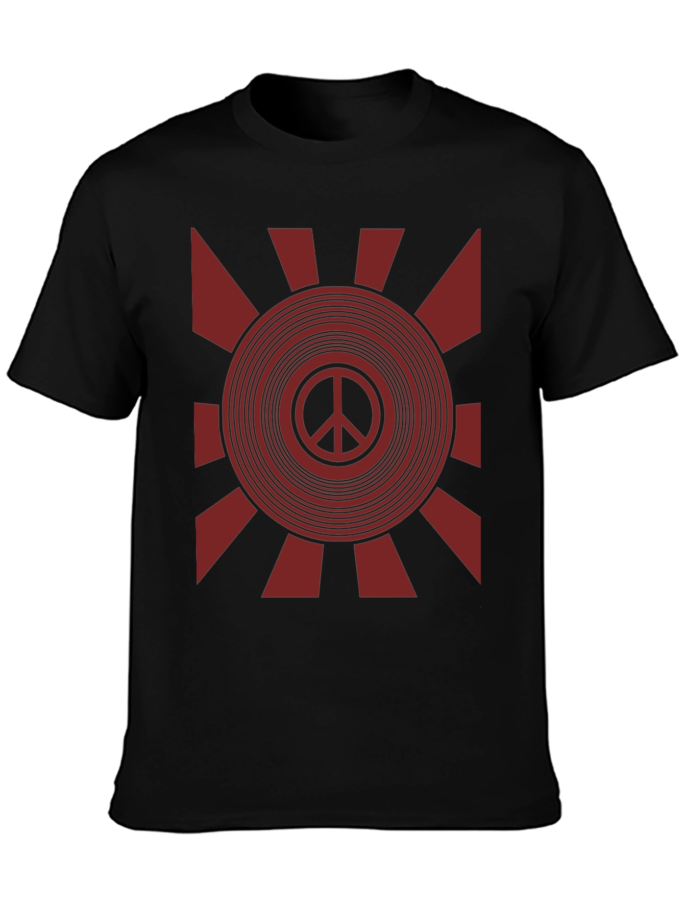 Retro Peace Sign Graphic T-Shirt - Black
