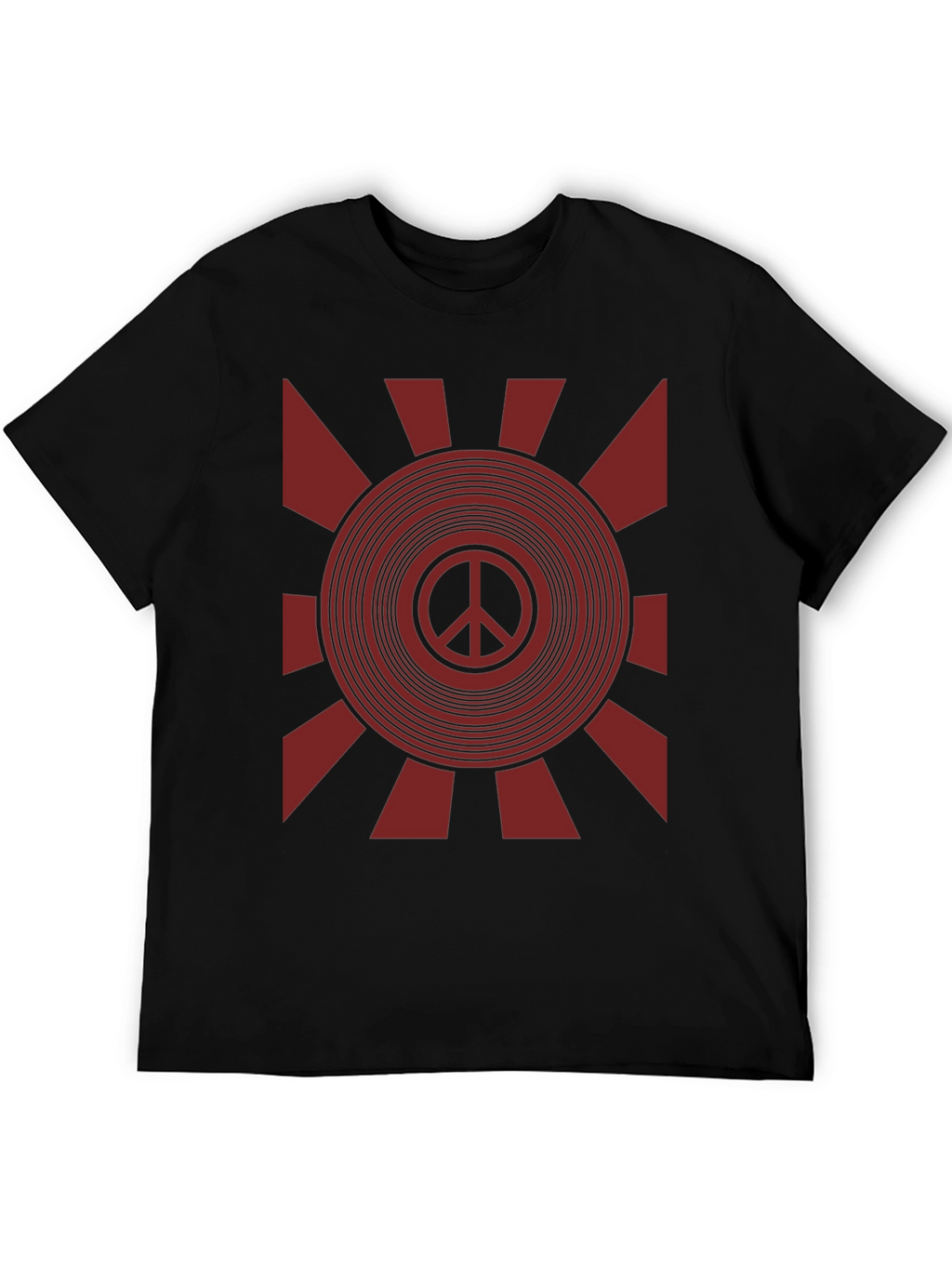 Retro Peace Sign Graphic T-Shirt - Black