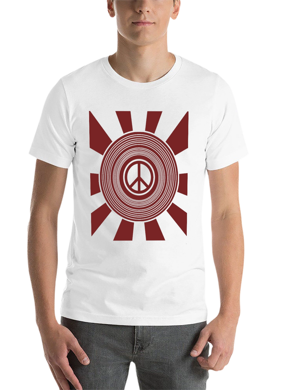 Retro Peace Sign Graphic T-Shirt - Black