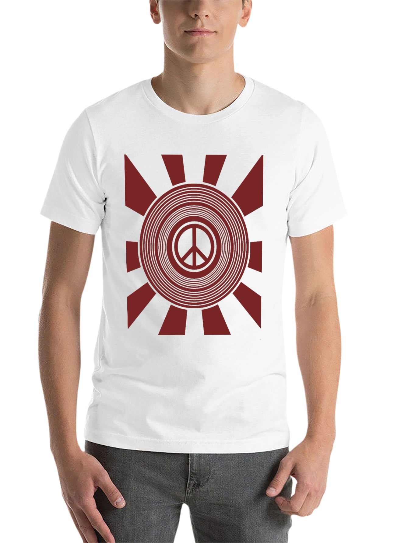 Retro Peace Sign Graphic T-Shirt - Black
