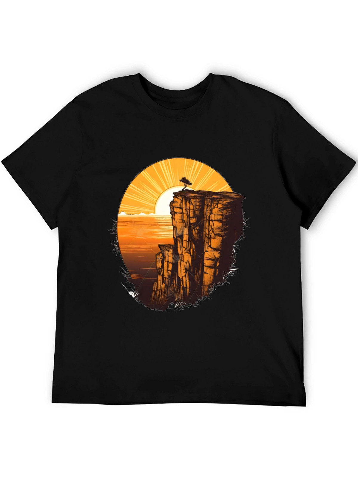 Cliff & Sunset Graphic Tee - Black